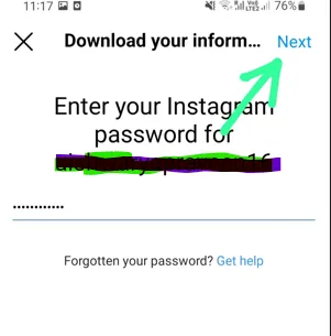 How To Use The Instagram Download Data Tool - enter password
