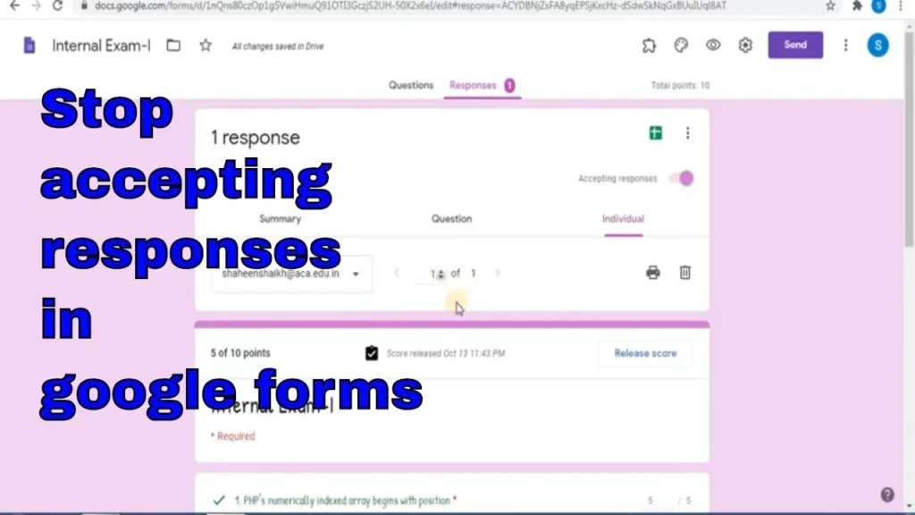 How To Stop Accepting Responses On Google Form