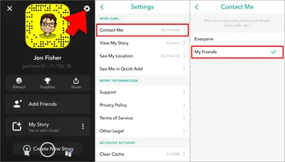 snapchat bots adding me change contact settings