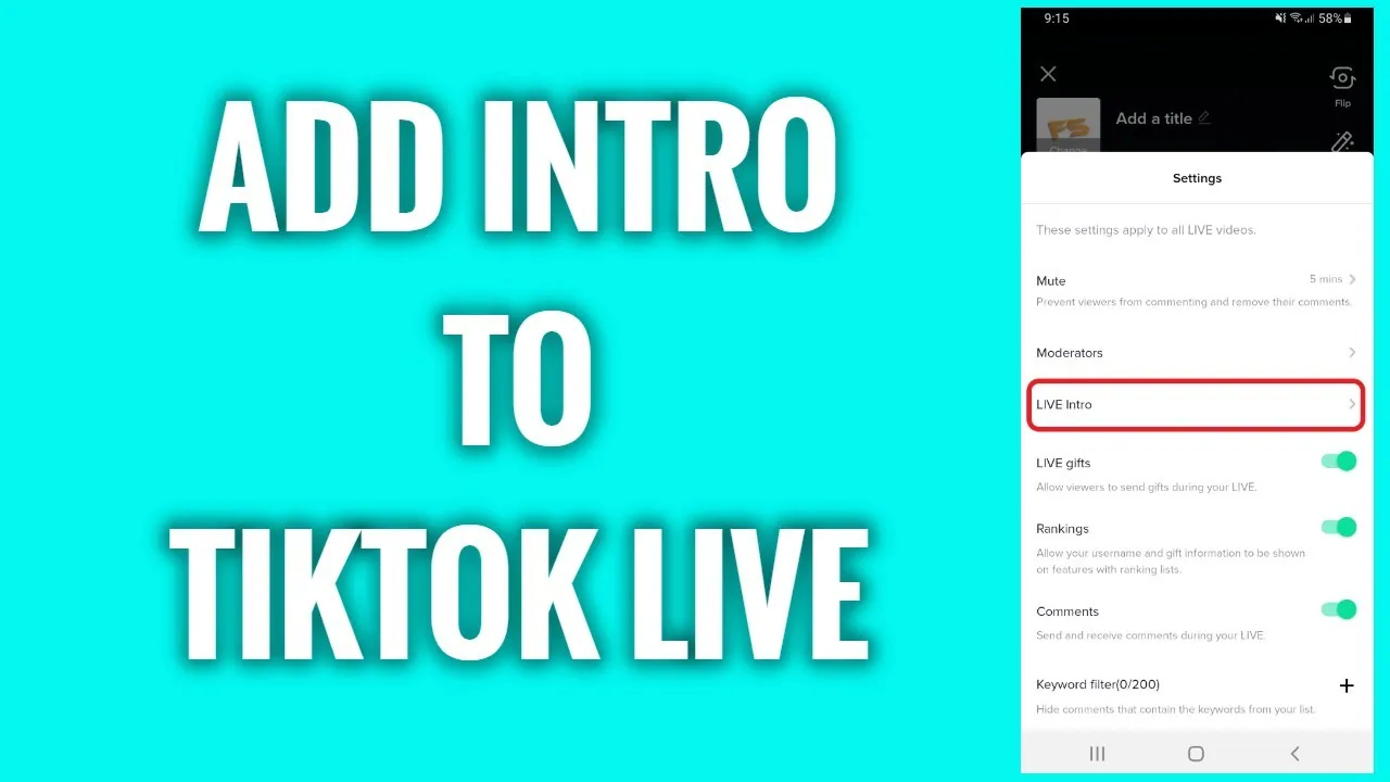 How To Add Intro To TikTok Live