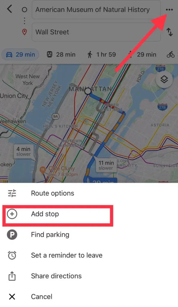 How To Pin More Than One Location In Google Maps - Add stop
