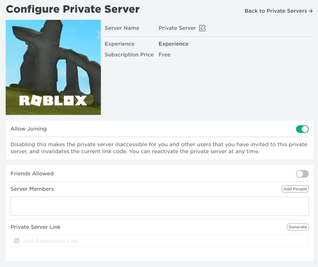 How To Get Private Server On Roblox? - Configure private server