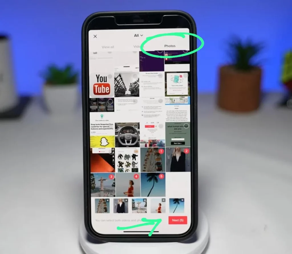How To Make A Swipe Video On Tiktok - select pictures or videos