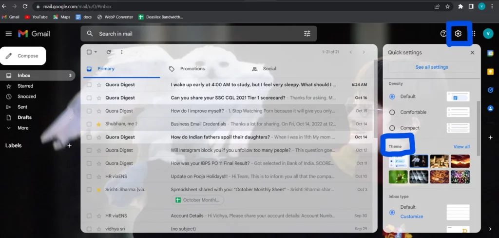How To Use Your Own Photo As Gmail Background - Theme