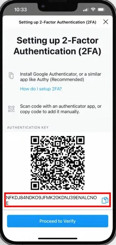 How To Set Up 2fa On Crypto.Com - copy authentication code