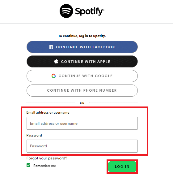  How To Login To Hulu With Spotify - enter details
