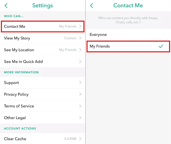 how to make Snapchat account private