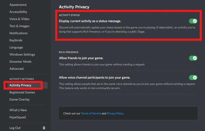 How To Fix Discord Activities Not Showing - Privacy