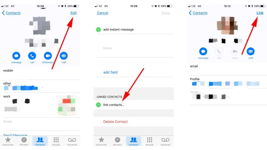 How to remove duplicate contacts on iPhone? - link contacts