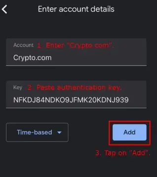 How To Set Up 2fa On Crypto.Com - account details and key