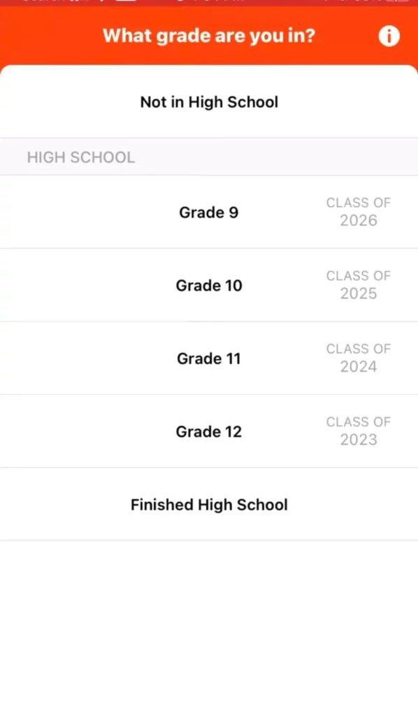 Gas App Not Available In Your School - choose grade