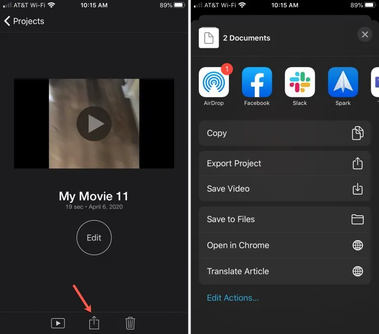 How To Make Time-Lapse Video iPhone - iMovie save