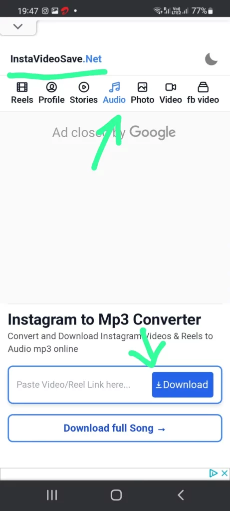 How To Download Reel Audio - instavideosave.net