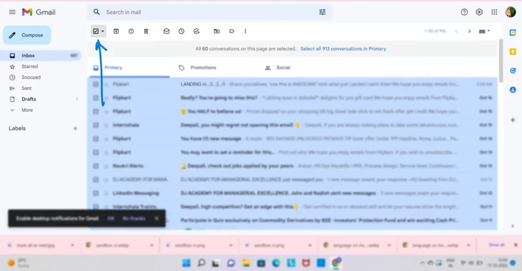 How To Mark All As Read In Gmail App: Way 1