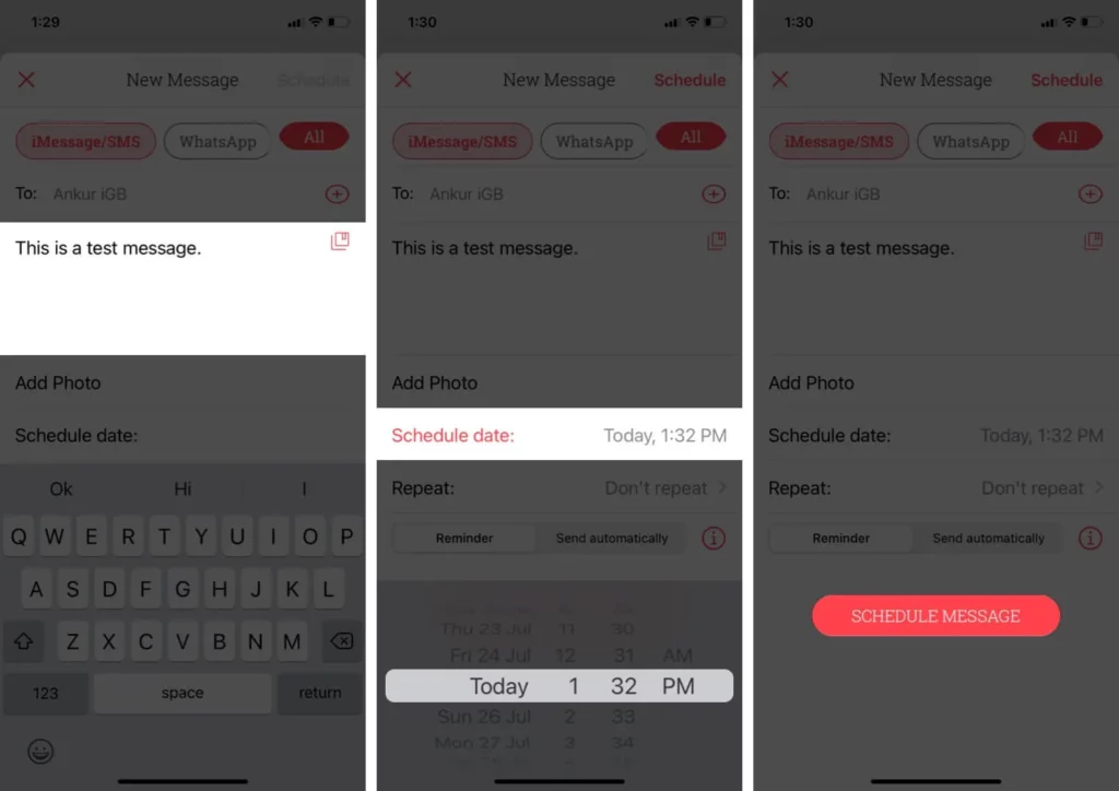 How To Schedule Text Message On iPhone - schedule message
