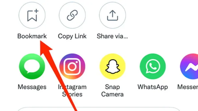 How To Bookmark A Tweet On Twitter App - bookmark option