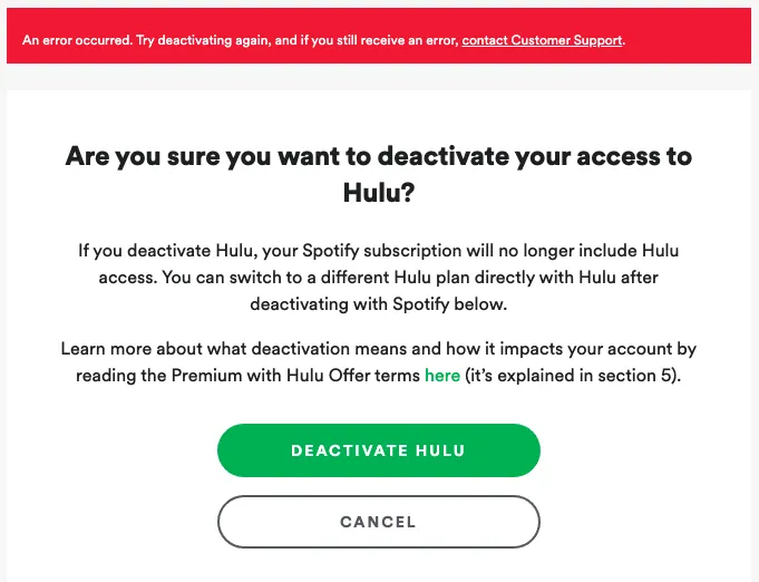 How To Login To Hulu With Spotify- deactivate
