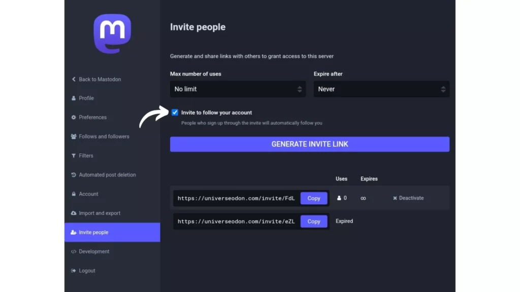 How To Invite People To Mastodon Server?