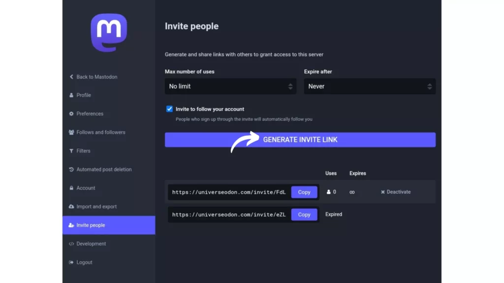 How To Invite People To Mastodon Server?