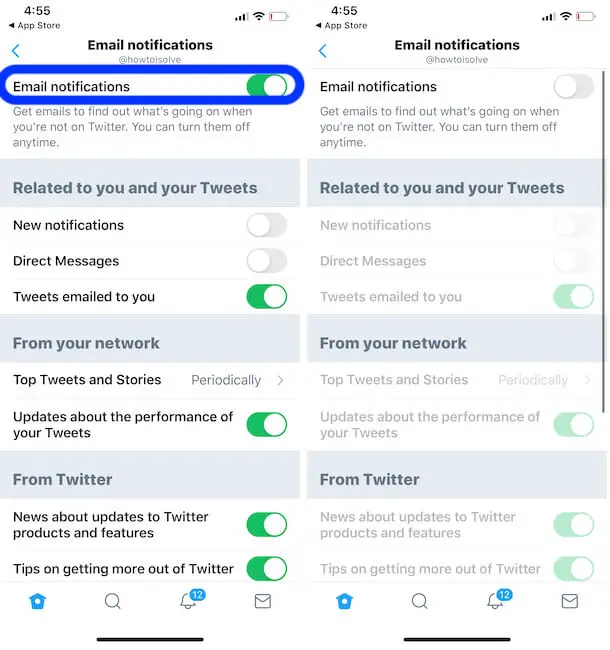 How To Turn Off Email Notifications On Twitter Mobile - email notification