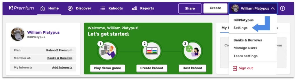How To Change Kahoot Username - sign out