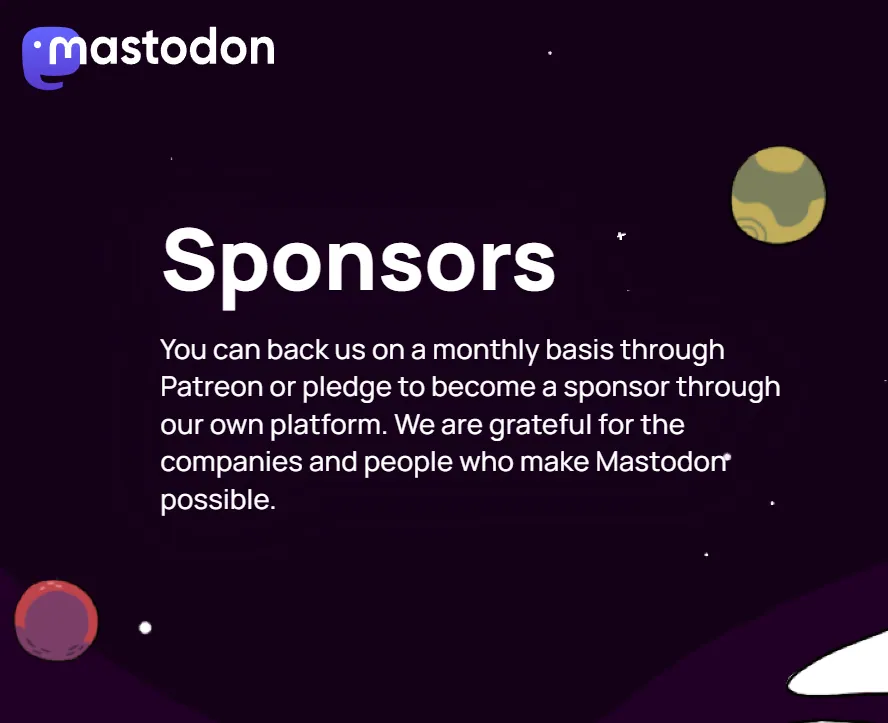 How does Mastodon make money? - Sponsors