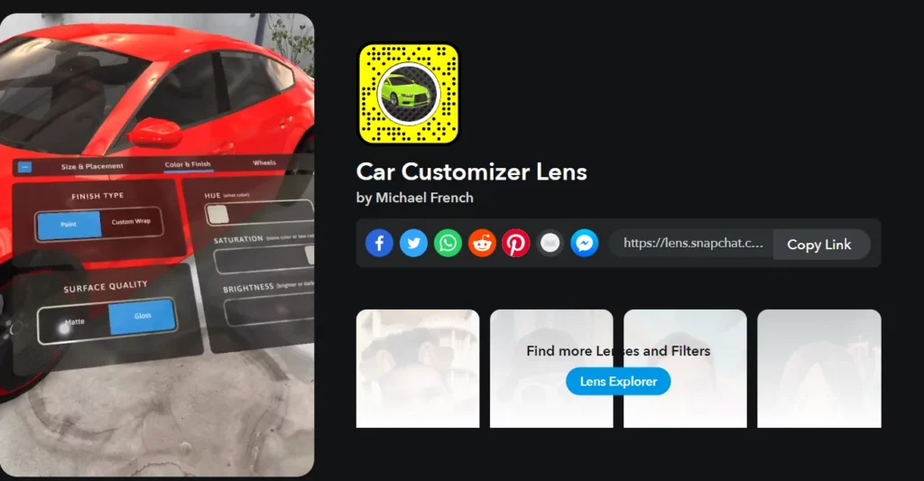 Best Snapchat AR Filters - car customizer lens