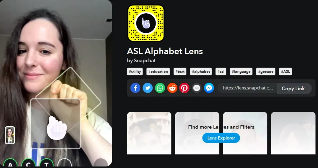 Best Snapchat AR Filters - ASL alphabet