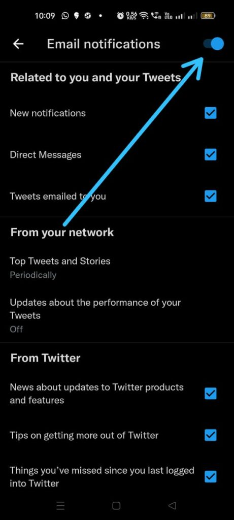 How To Turn Off Email Notifications On Twitter Mobile - on