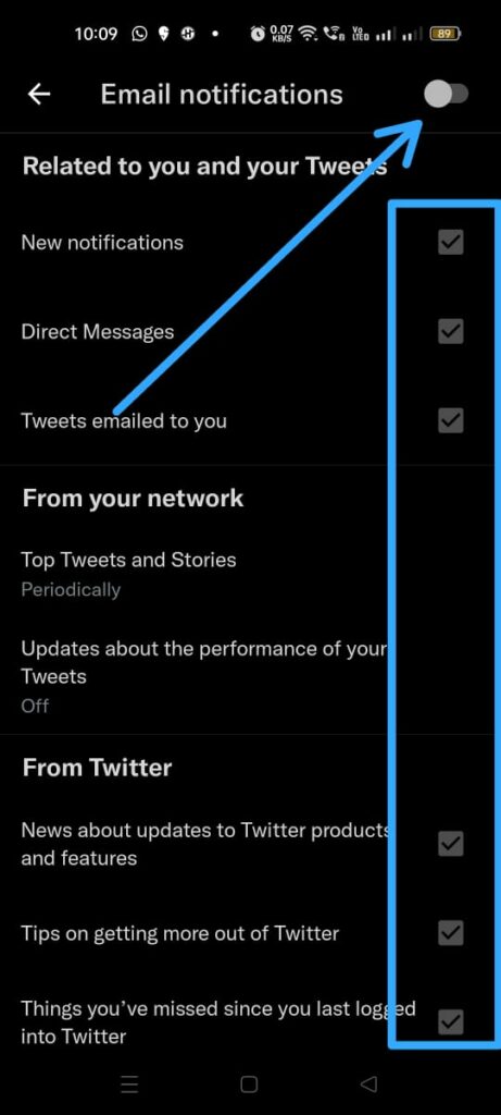 How To Turn Off Email Notifications On Twitter Mobile - off