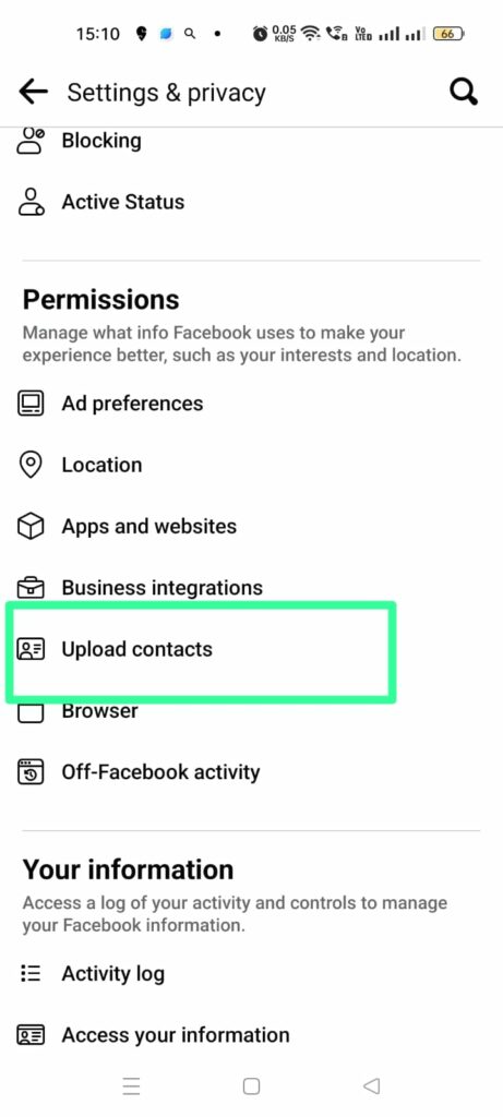 How To Remove Synced Facebook Friends From The App - upload contacts