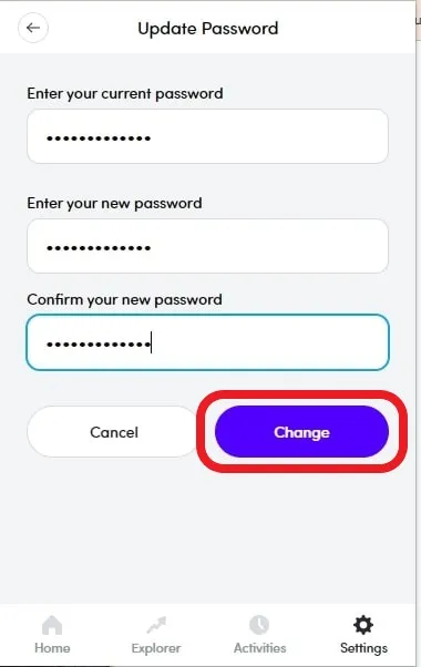 How To Change Or Reset Fewcha Wallet Password: Change Fewcha wallet password