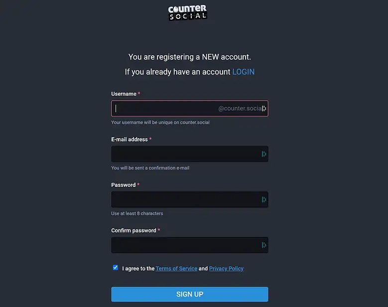 How To Login Counter Social On Web