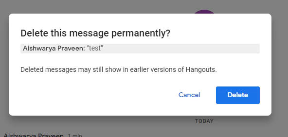How To Delete Google Chat - confirmation delete individual chat