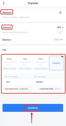 How To Create And Set Up TokenPocket Wallet - enter amounts