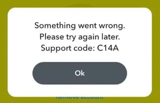 How To Fix C14a Snapchat Error - C14a error