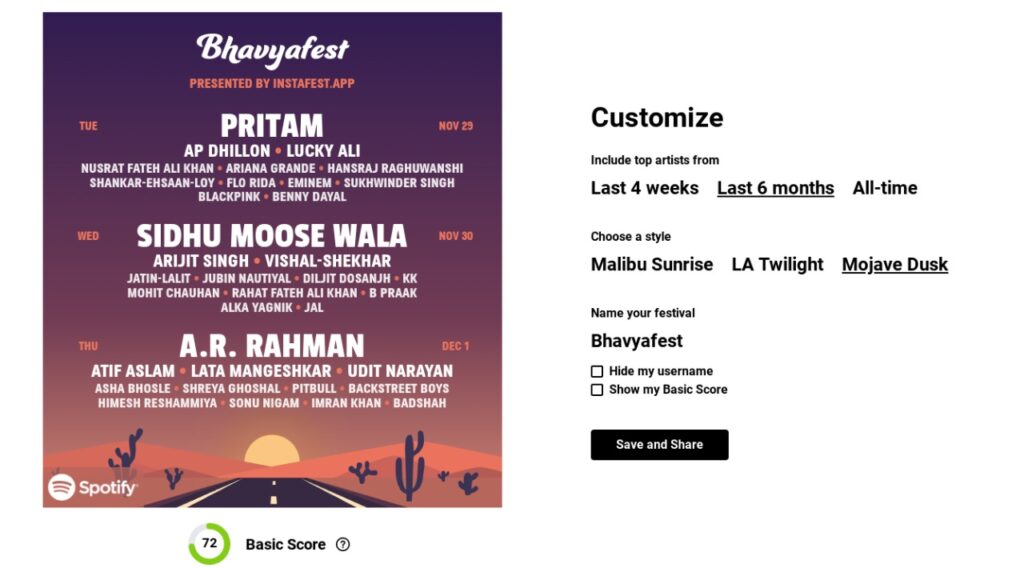 how to create Instafest fake music festival