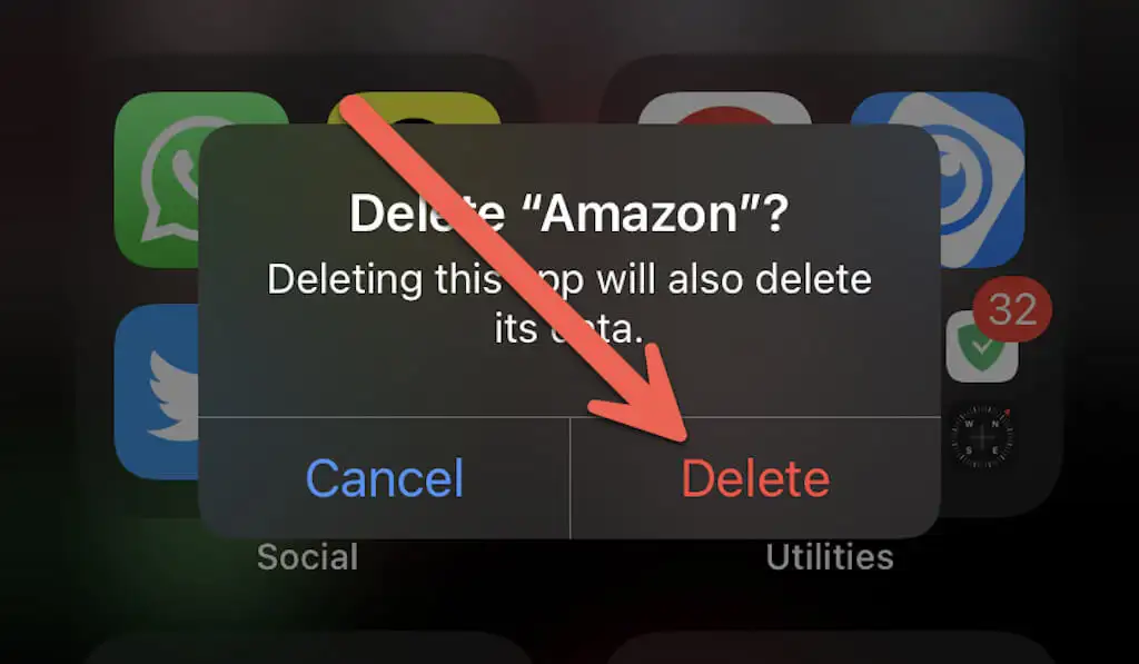 How To Fix Amazon App CS11 Error On iOS - uninstall