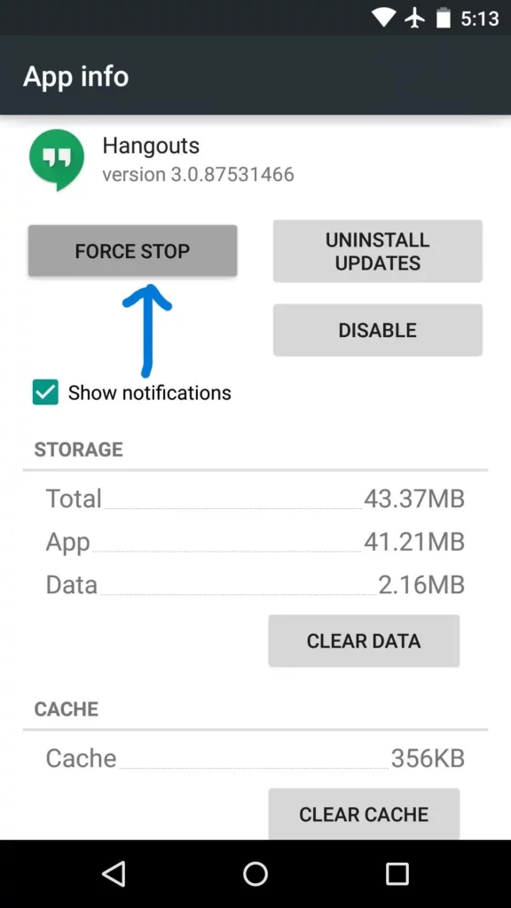 How To Fix Google Hangouts Extension Not Working - Force Stop