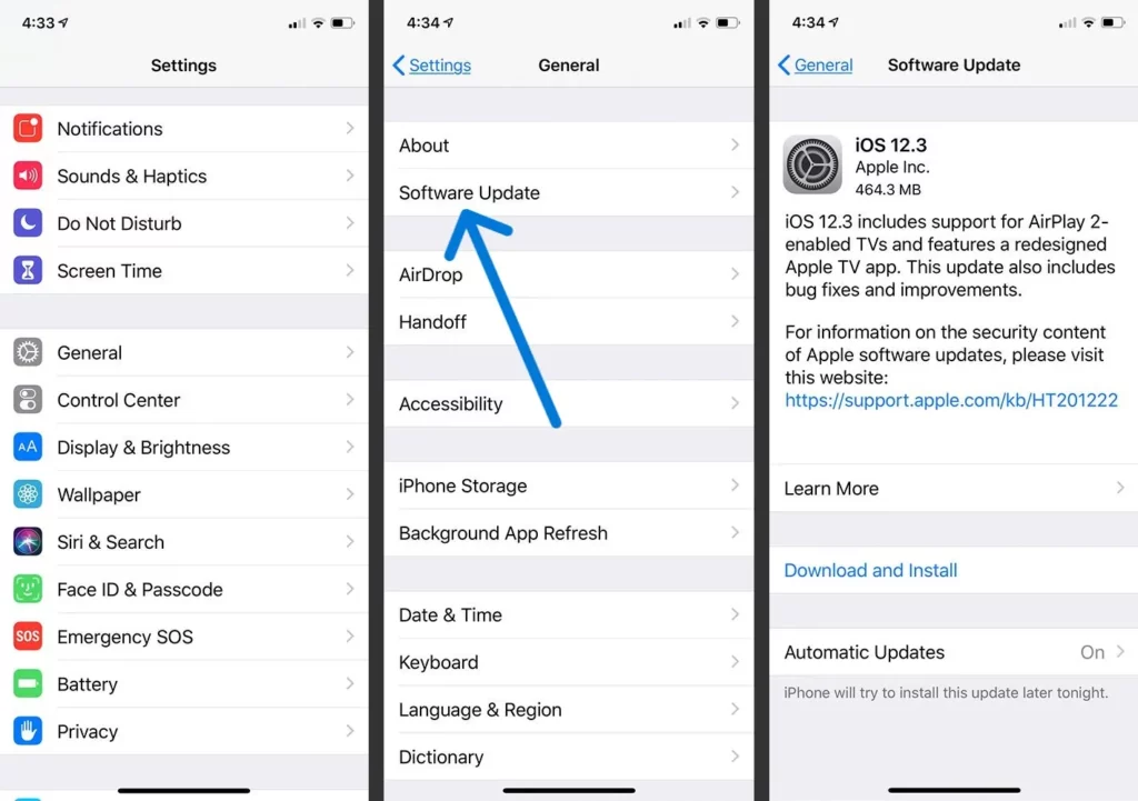 Fix iPhone Restart When Entering Passcode - software update