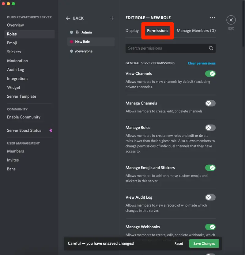 How To Create Server Roles On Discord - Permissions