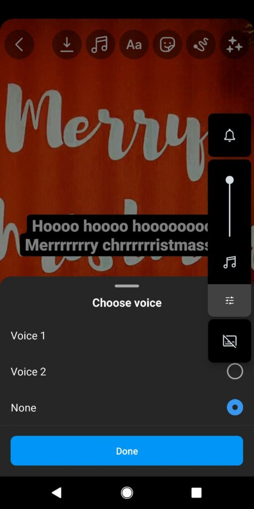 How To Use The Santa Text-To-Speech Voice On Instagram? choose voice
