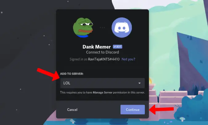 How To Invite Chatbot To Discord - add server