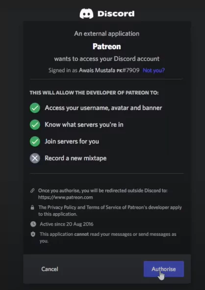How To Connect Patreon To Discord - Authorize