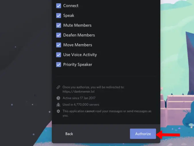 How To Invite Chatbot To Discord - authorize