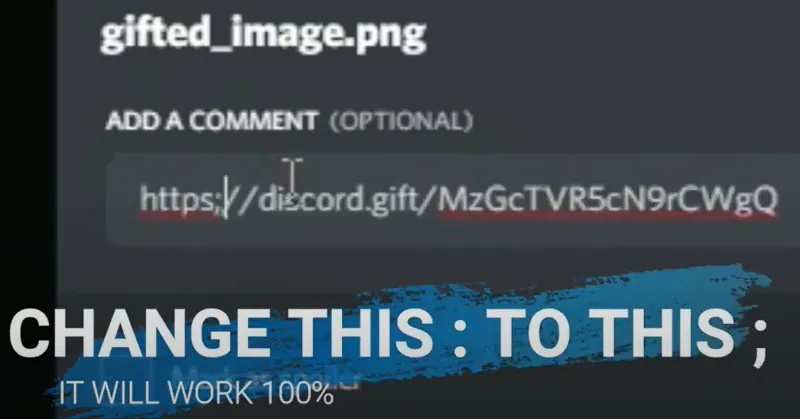 How To Get Fake Discord Nitro Gift Link - replace “:” into “;”