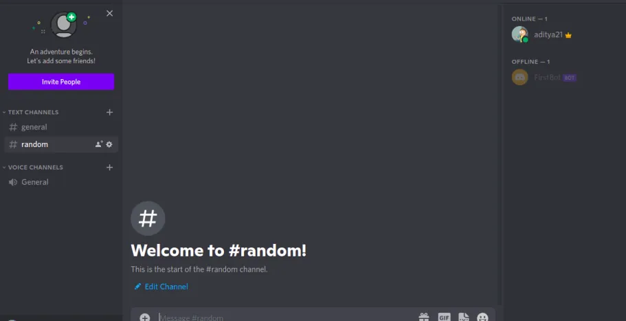 How to invite chatbot to Discord - server


