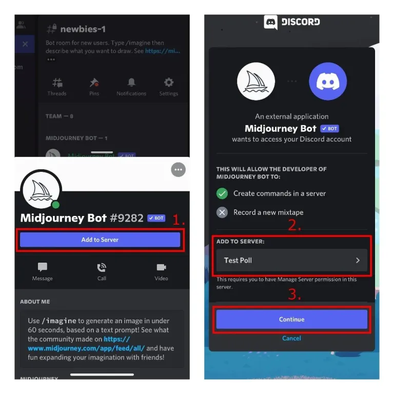 how to invite Midjourney Discord bot to your server 