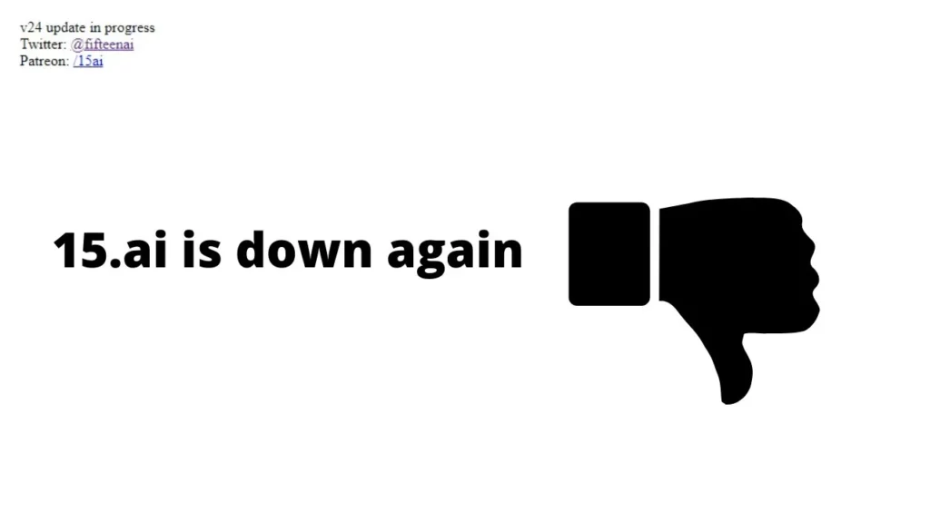 is 15.ai down