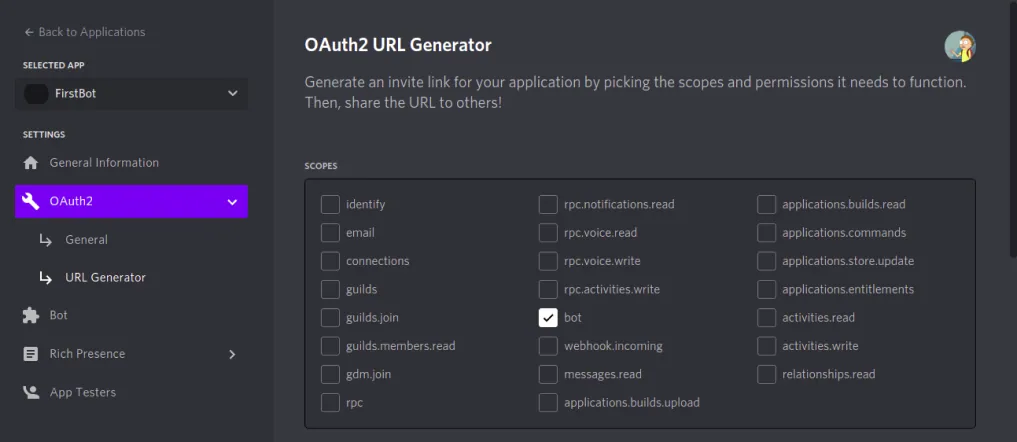How To Invite Chatbot To Discord - OAuth2